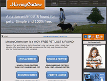 Tablet Screenshot of missingcritters.com